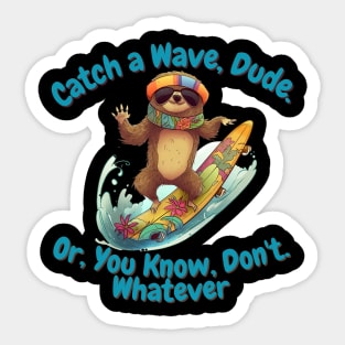 Surfing Sloth Sticker